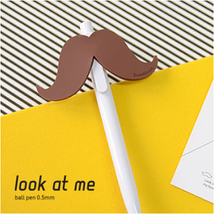 Look at me ball pen-brown mustache